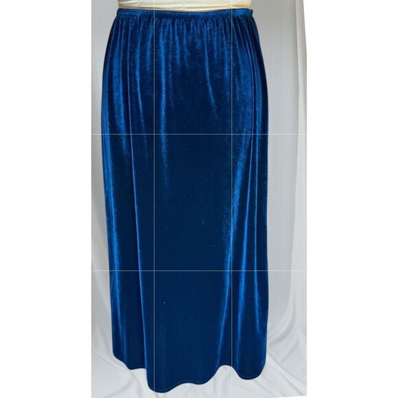 K Studio Velvet Tunic & Skirt Set Sz. 14 Teal Flattering Confortable - Picture 11 of 14